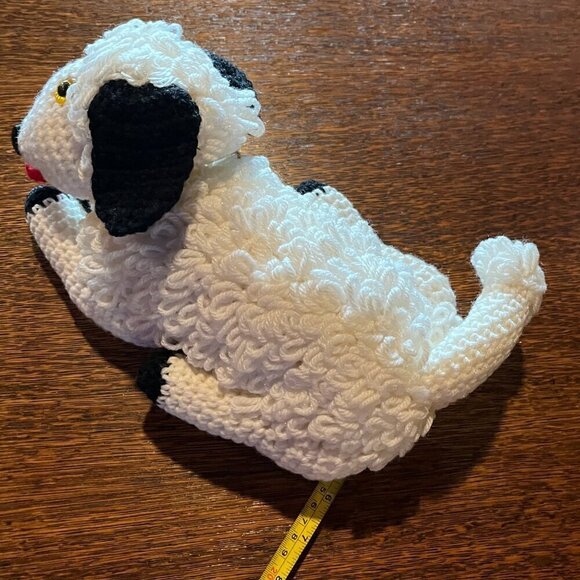 NEW Hand Crocheted Hand Knitted, Stuffed Puppy Dog - White Poodle - Picture 10 of 10